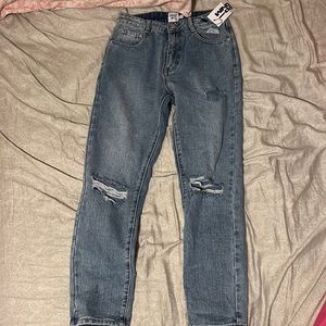 Hayden Knee Rip Jeans Mid Wash Denim Jeans
